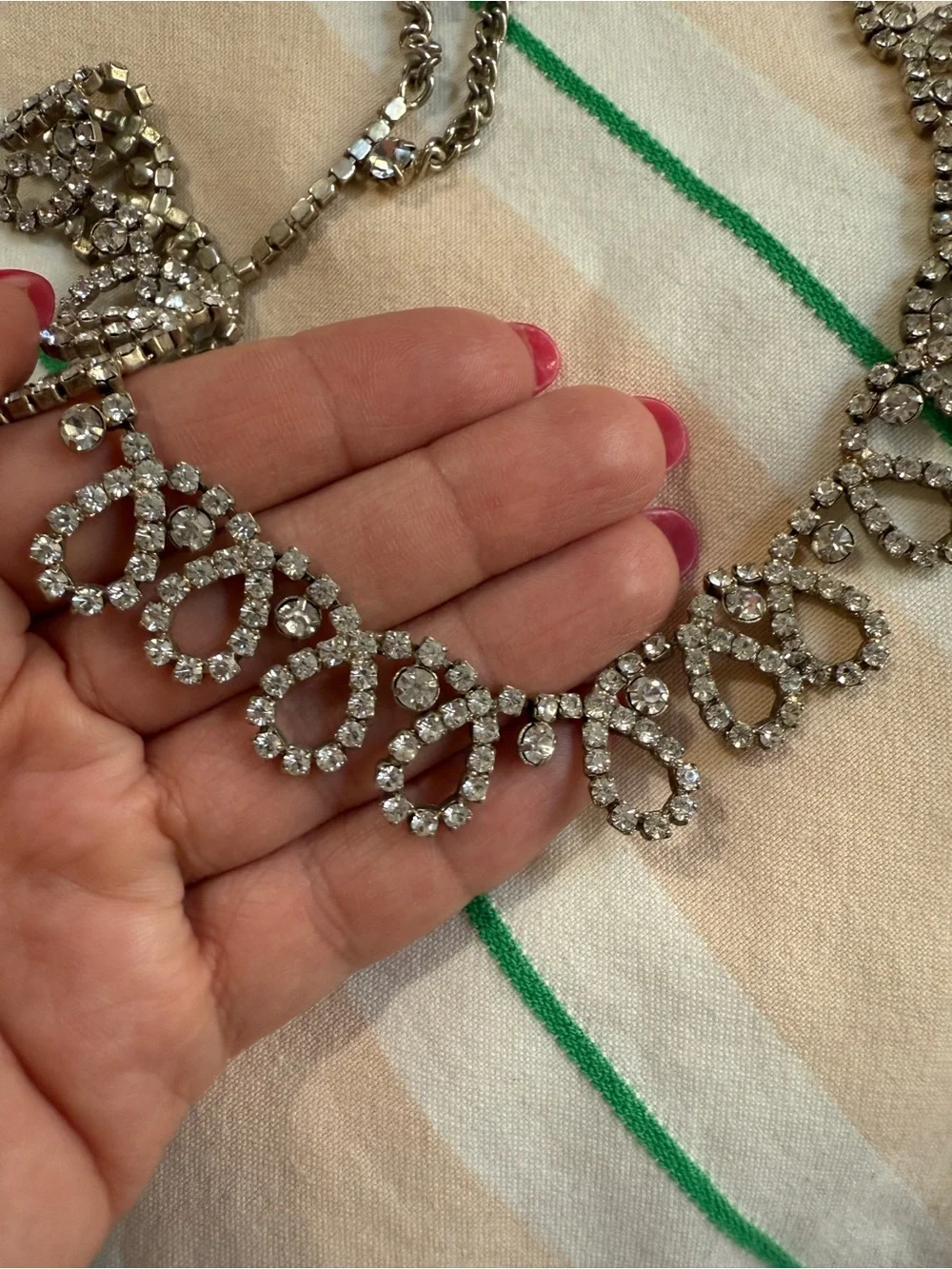1950s Vintage Rhinestone Hollywood Glamour Elegant Necklace